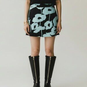 Milly Black & Blue Floral Pencil Skirt – Size 4